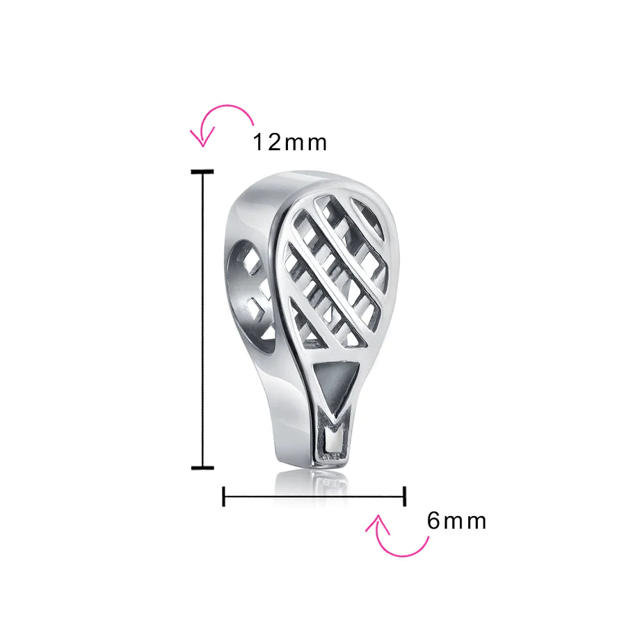 Charm de cuentas de raqueta de tenis
