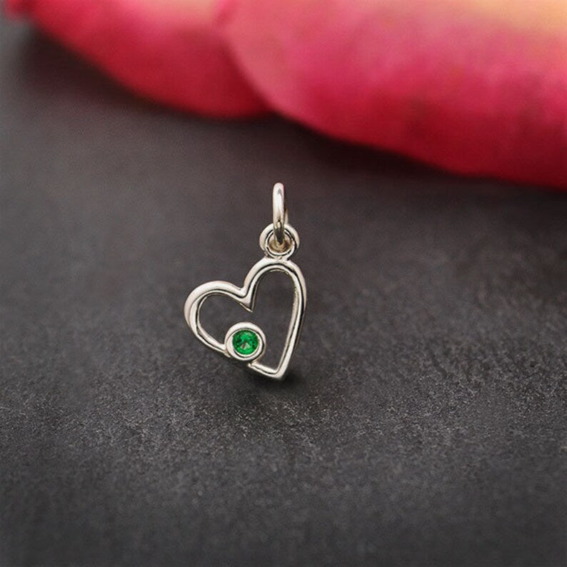 Birthstone Heart Charm