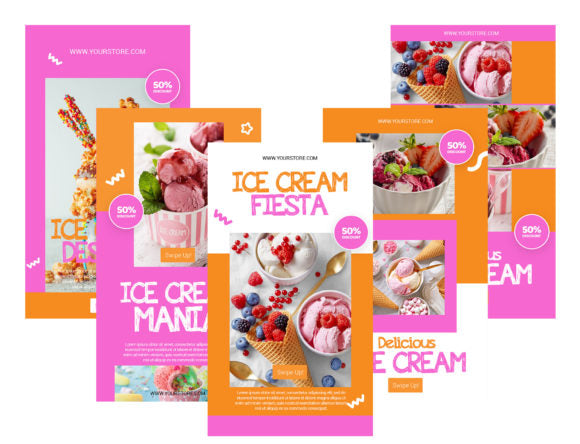 Ice Cream Insta Story Canva Template