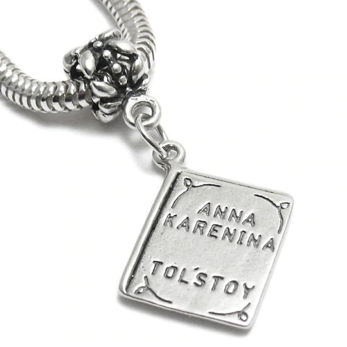"Anna Karenina by Tolstoy " Book Charm with Euro Bead