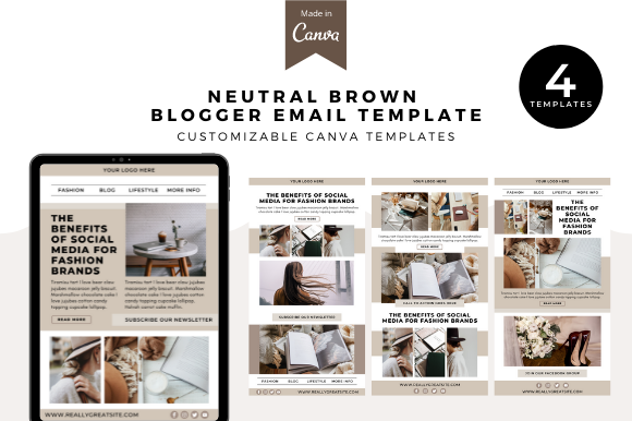 Neutral Brown Blogger Email Template