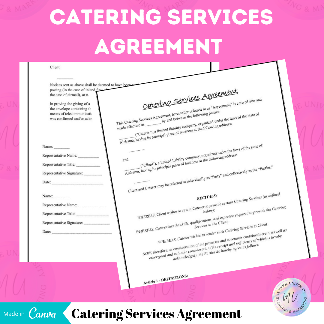 Acuerdo de servicios de catering