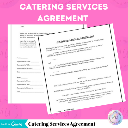 Acuerdo de servicios de catering