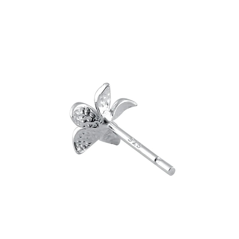 Sterling Silver Plumeria Earrings