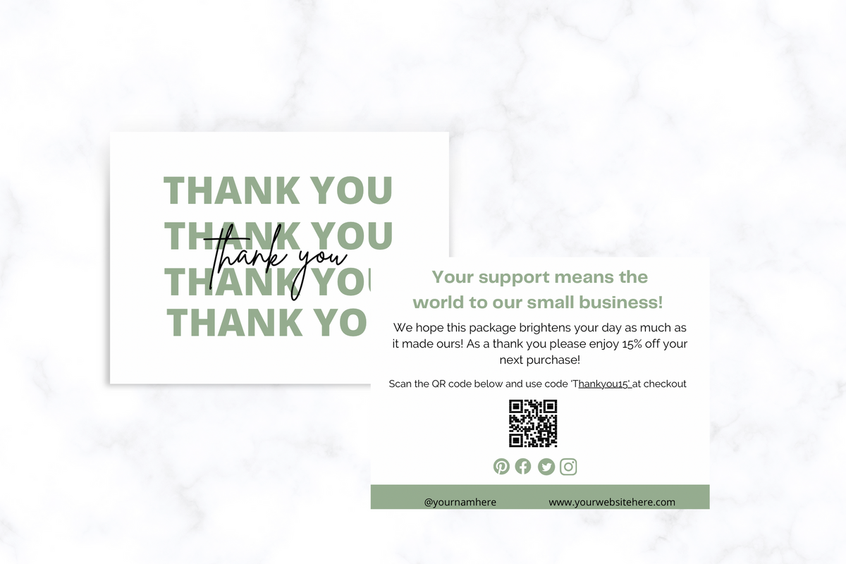 Custom QR Thank You Card