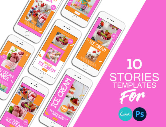 Ice Cream Insta Story Canva Template