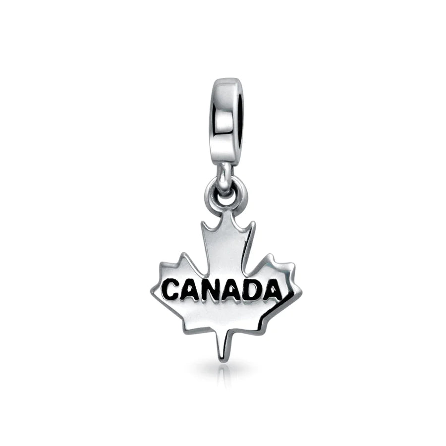 Charm con cuentas colgantes de hoja de arce de Canadá 