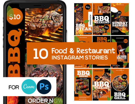 Steak Bar Insta Story Canva Template