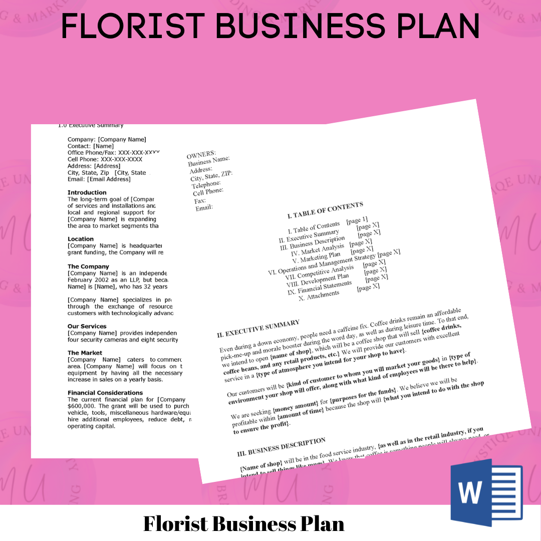 Plan de negocios de floristería