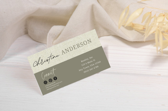 Linen Business Card CANVA, BUS22