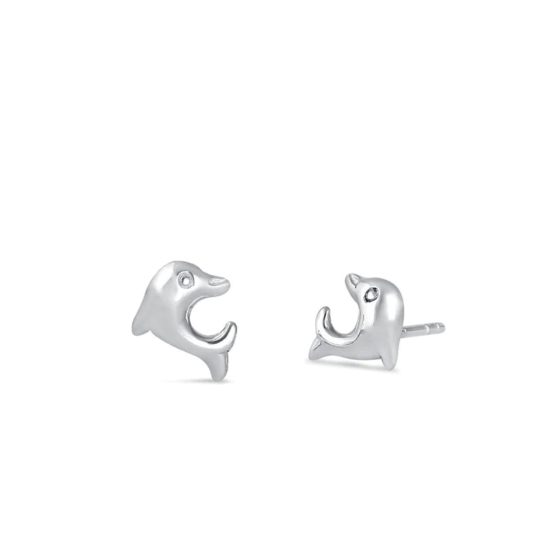 Sterling Silver Dolphin Earrings