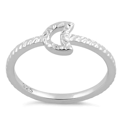 Sterling Silver Moon Ring
