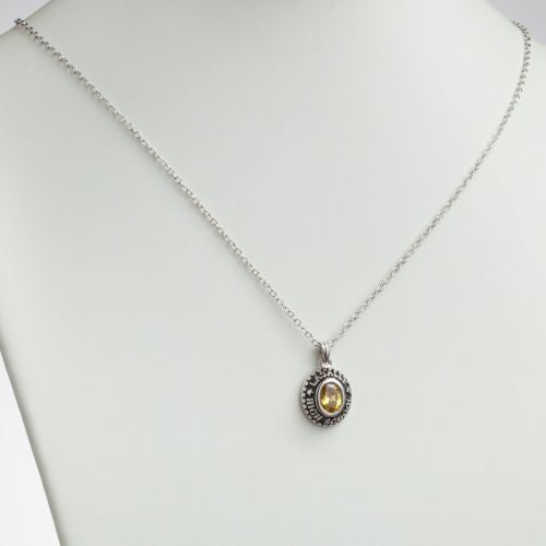 Sterling Silver Oval Birthstone Graduation Pendant