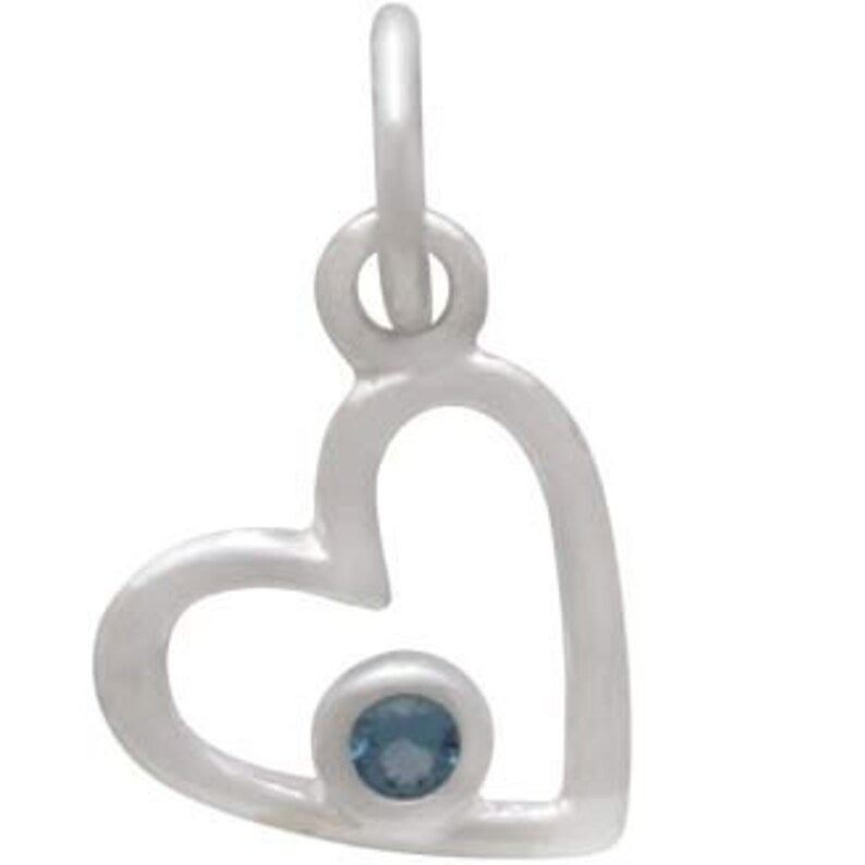 Birthstone Heart Charm