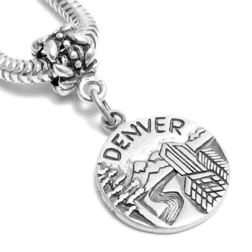 "Denver" CO 2-Sided Charm with Euro Bead
