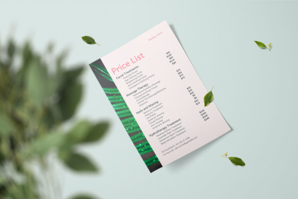 Plantillas de lista de precios editables 