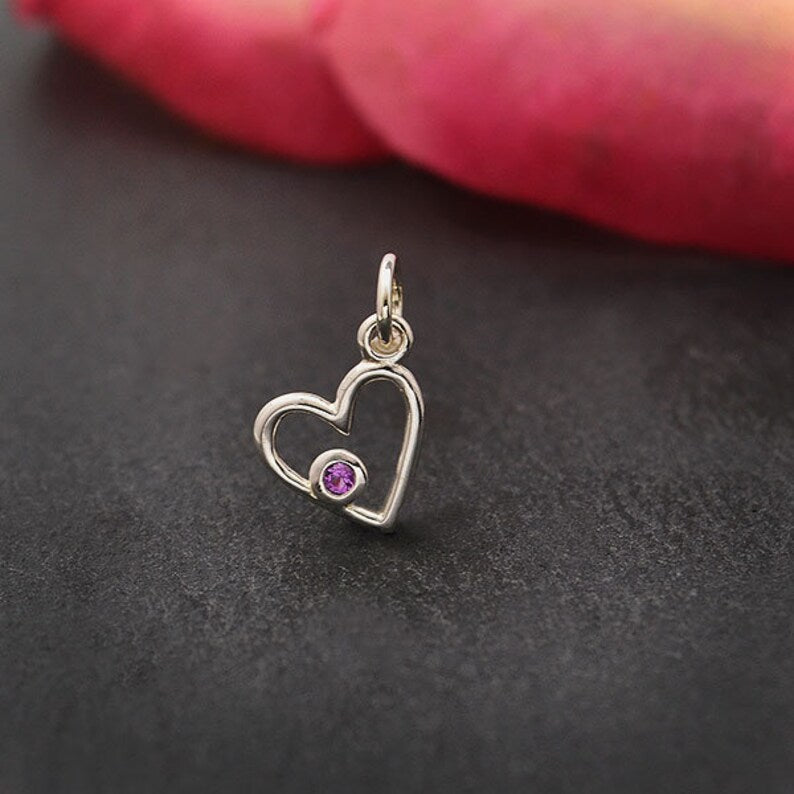 Birthstone Heart Charm