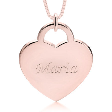 Colgante de corazón con collar con nombre 