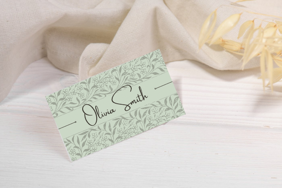 Green Floral Business Card CANVA, BUS29