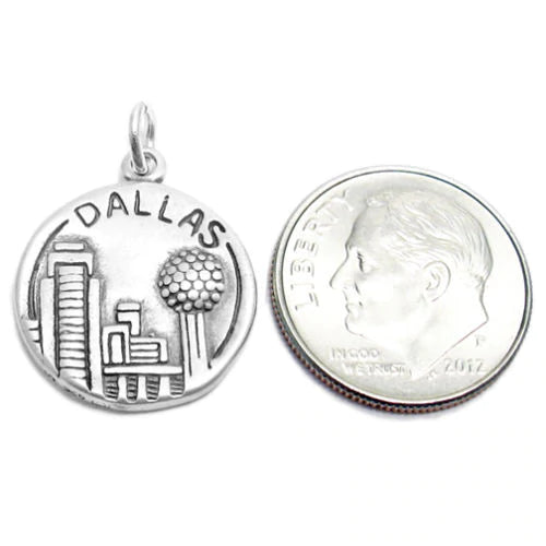 "Dallas" TX 2-Sided Charm with Euro Bead