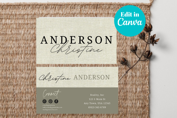 Linen Business Card CANVA, BUS22