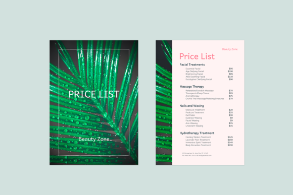 Plantillas de lista de precios editables 