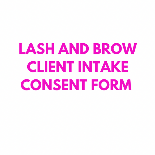 Formularios de consentimiento de admisión de clientes de Lash and Brow