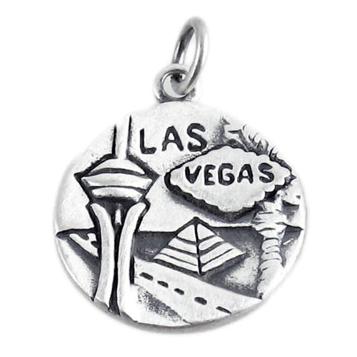 Dije de 2 caras "Las Vegas" NV "La ciudad de plata" 