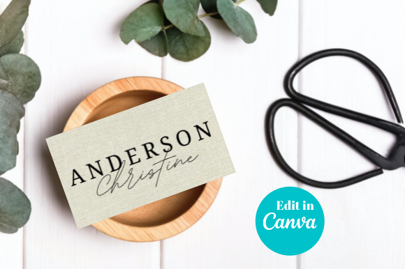 Linen Business Card CANVA, BUS22