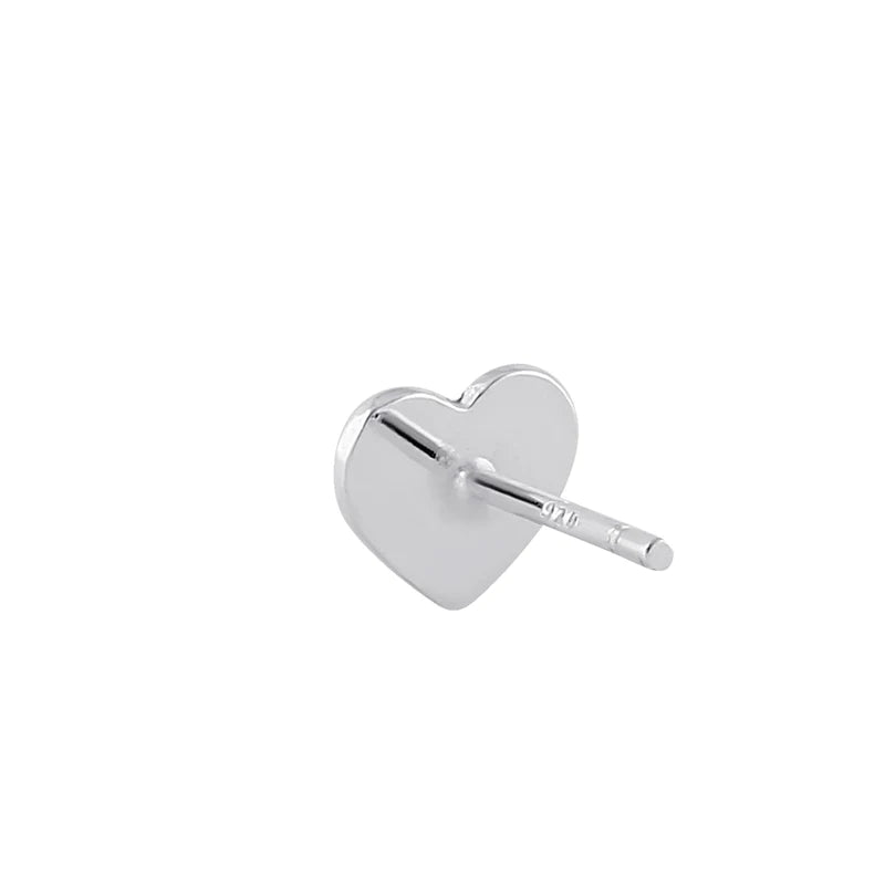 Sterling Silver Textured Heart Stud Earrings