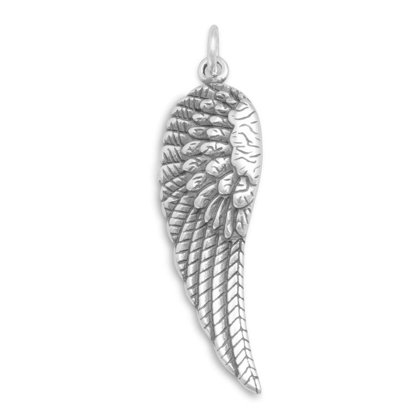 Oxidized Angel Wing Charm (Left)