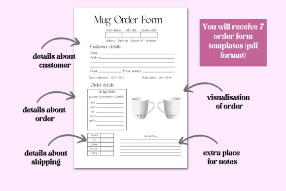 Order Forms Templates Planner Kit