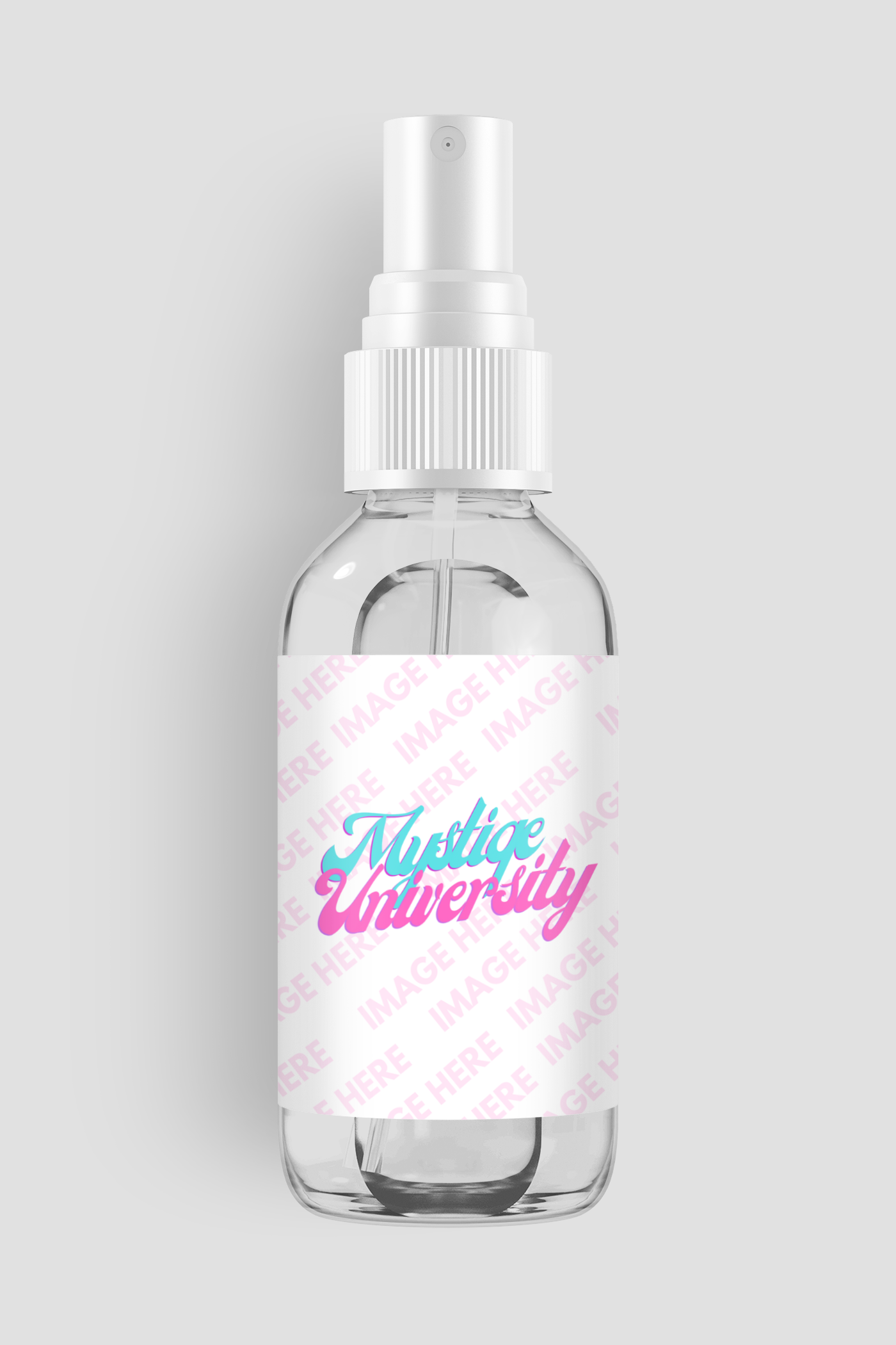 Lying Clear Glass Spray Bottle Mockup