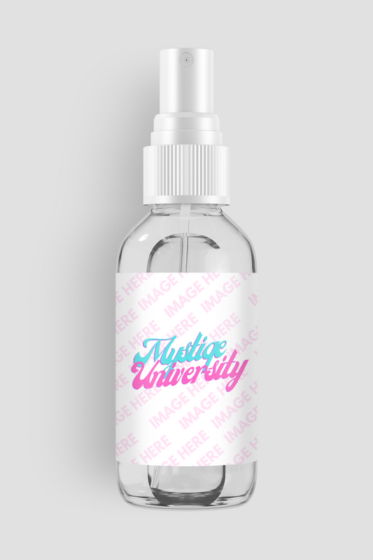 Lying Clear Glass Spray Bottle Mockup