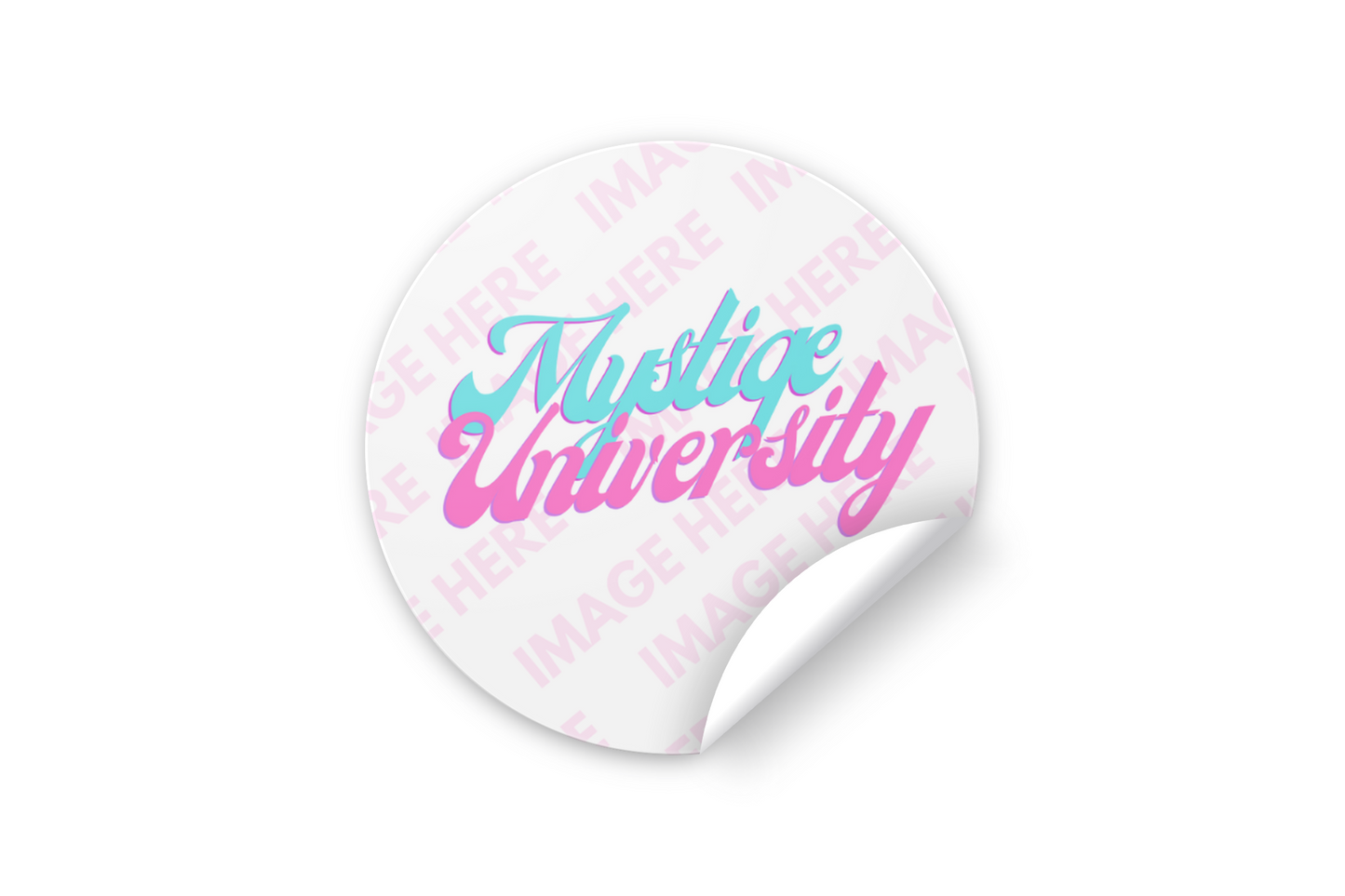 Round Sticker Label with Curled Edge Mockup