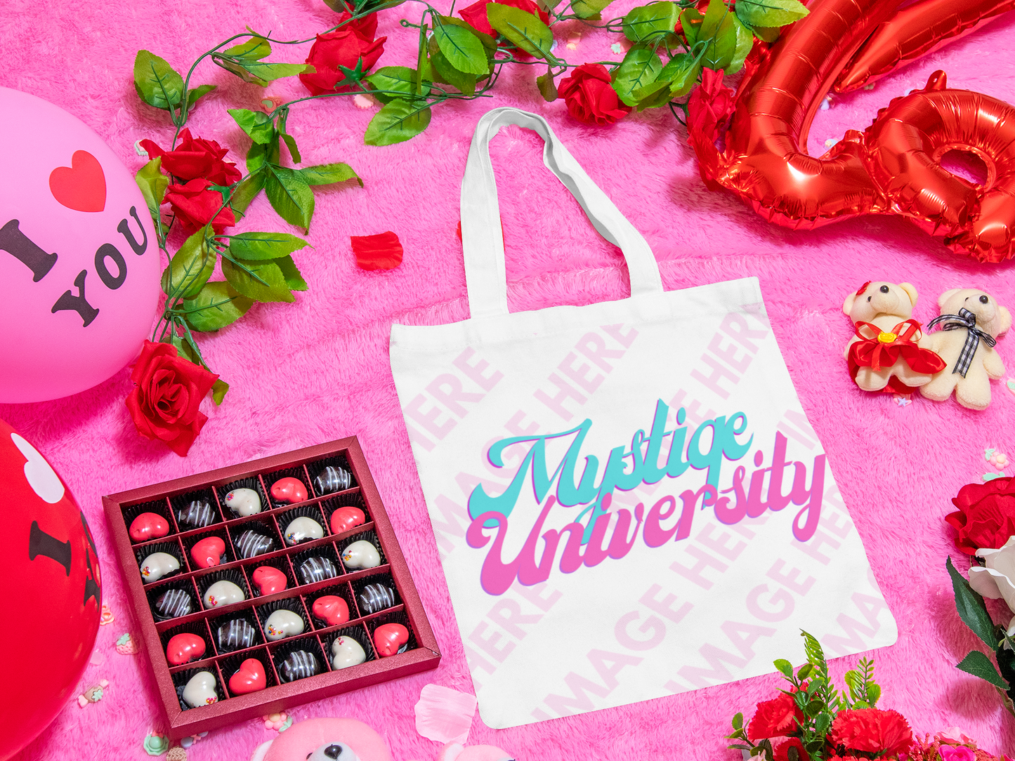 Tote Bag Mockup On A Pink Background