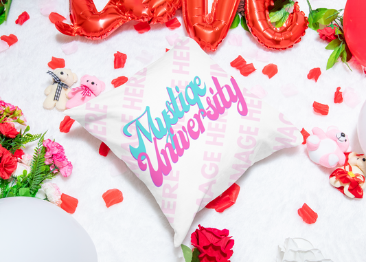 Mockup of a Pillow on the top of a Cozy White Carpet