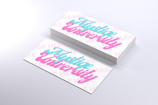 Stack of Wide Business Card Mockup