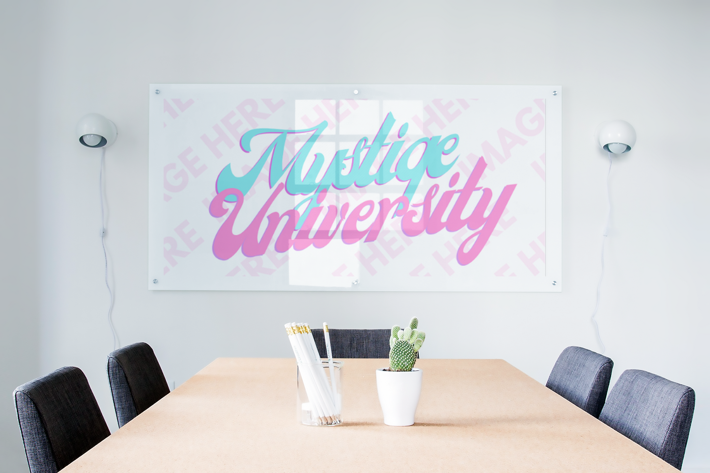 Logo on Company Meeting Room Wall Mockup
