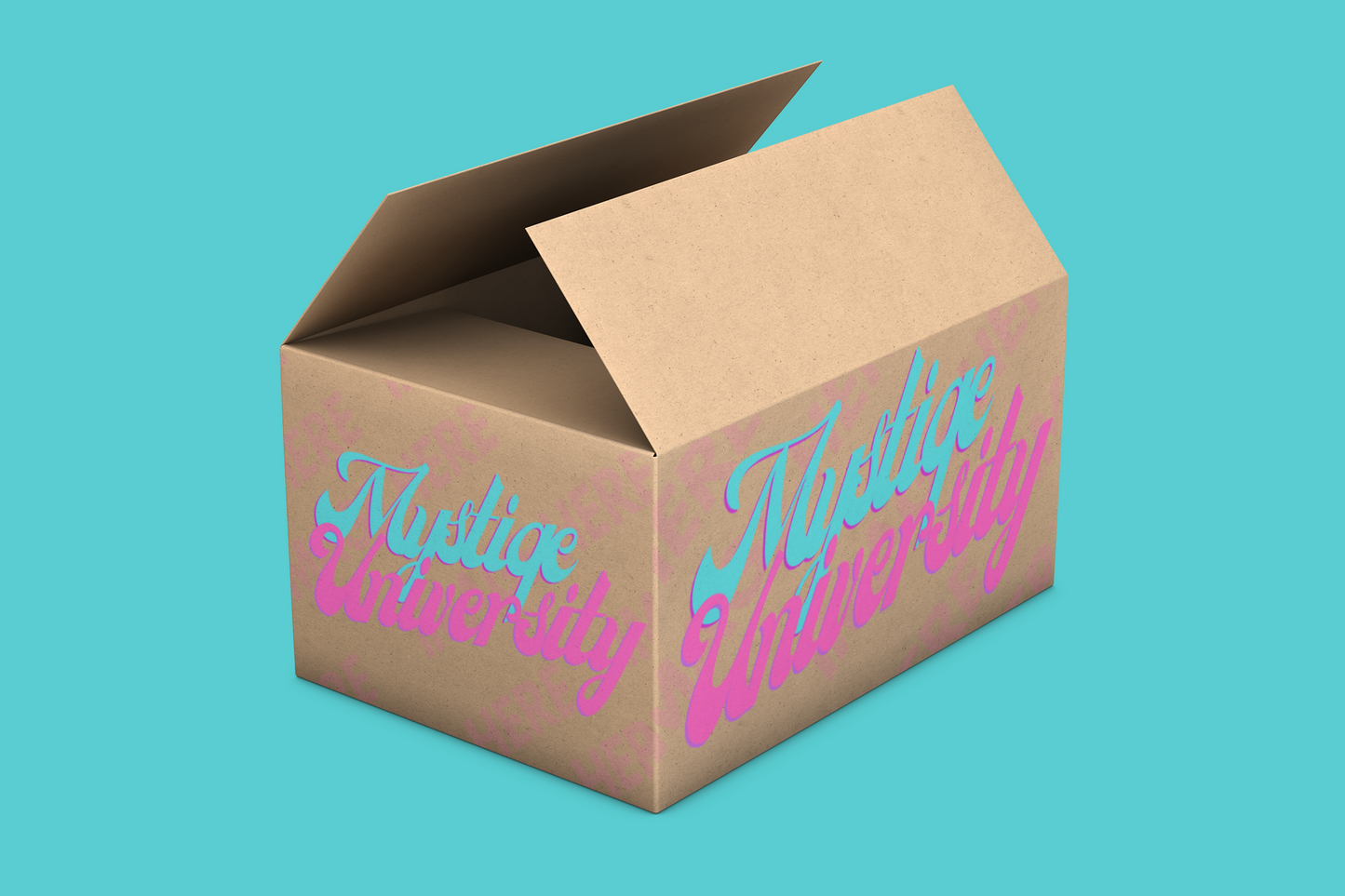 Open Cardboard Delivery Box Mockup