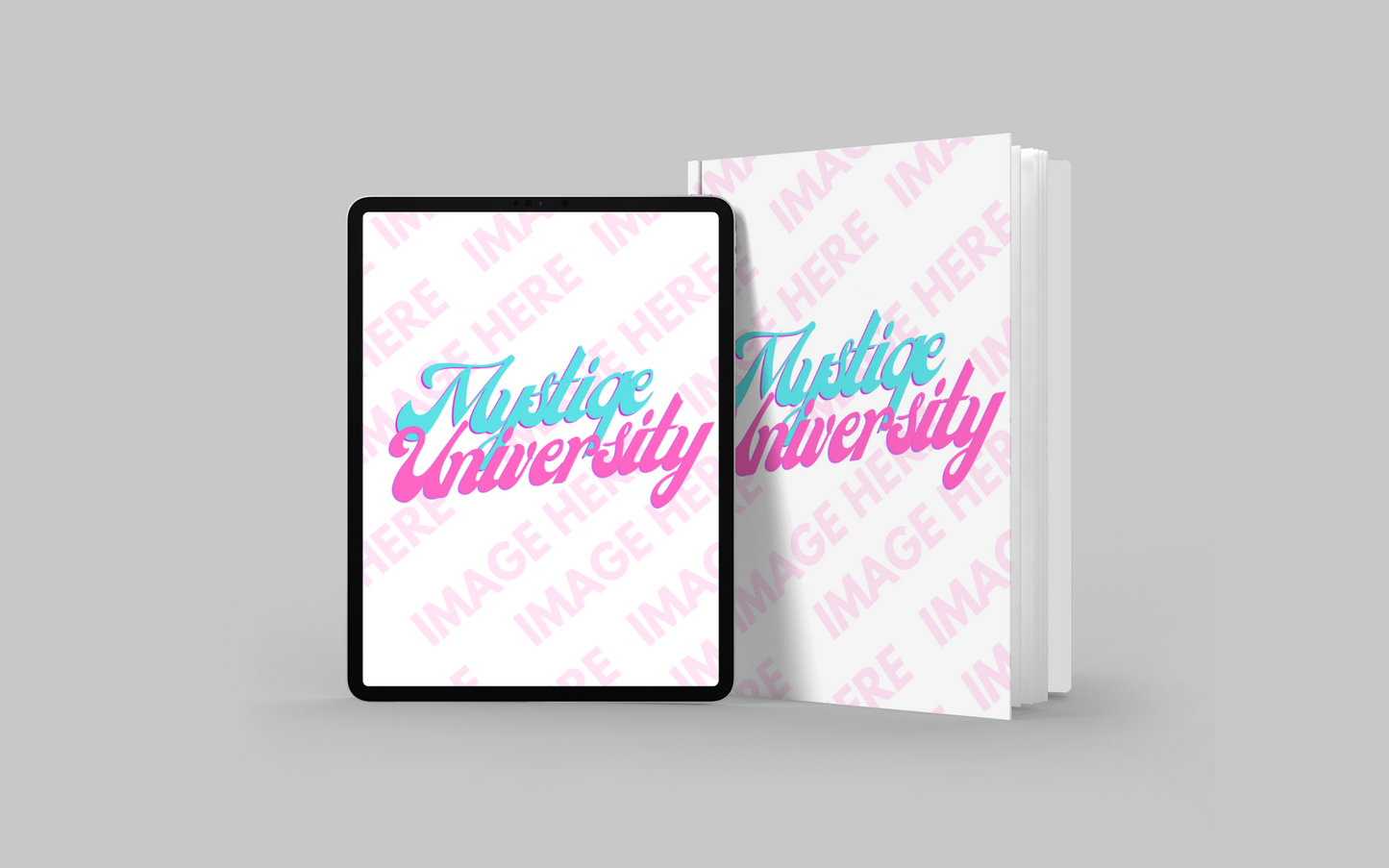 iPad and Hardcover Book Mockup