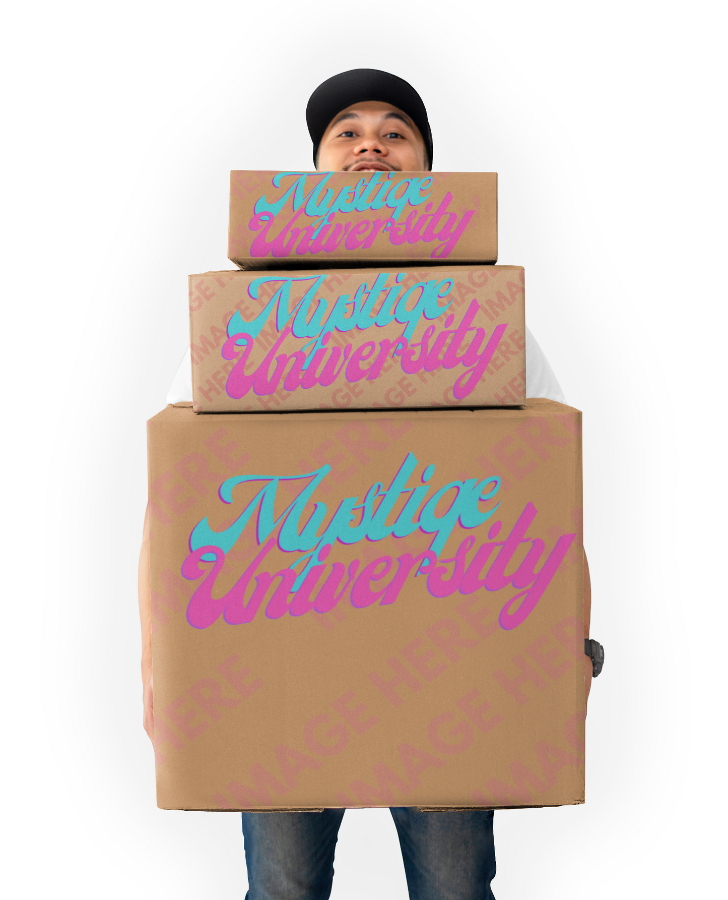 Box Mockup With Three Stacked Boxes