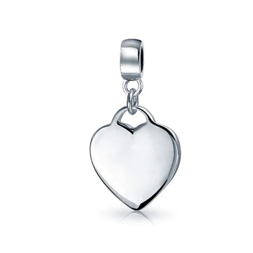 Heart Shape Tag Dangle Bead Charm