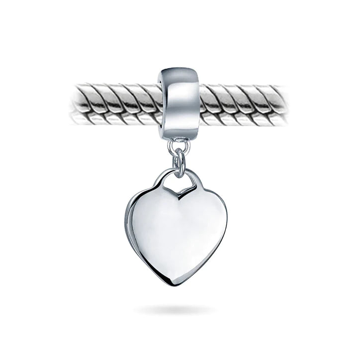 Heart Shape Tag Dangle Bead Charm