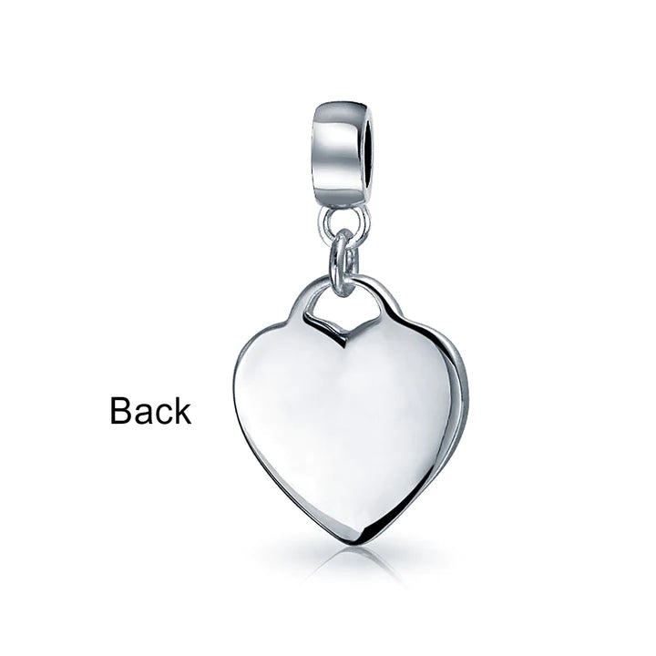 Heart Shape Tag Dangle Bead Charm