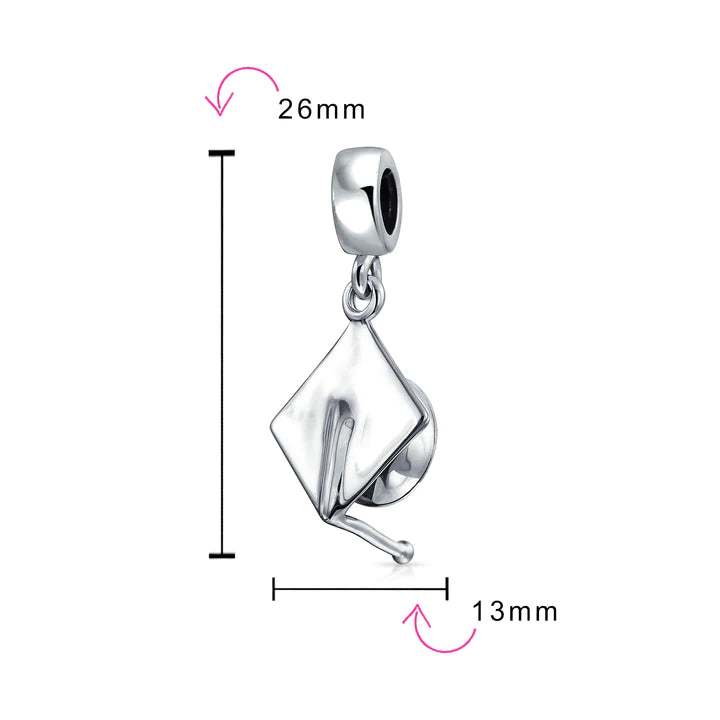 Graduation Cap Dangle Bead Charm