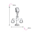 Charm con cuentas colgantes de la balanza de la justicia 