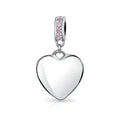 Charm con cuentas colgantes en forma de corazón con acento de cristal 