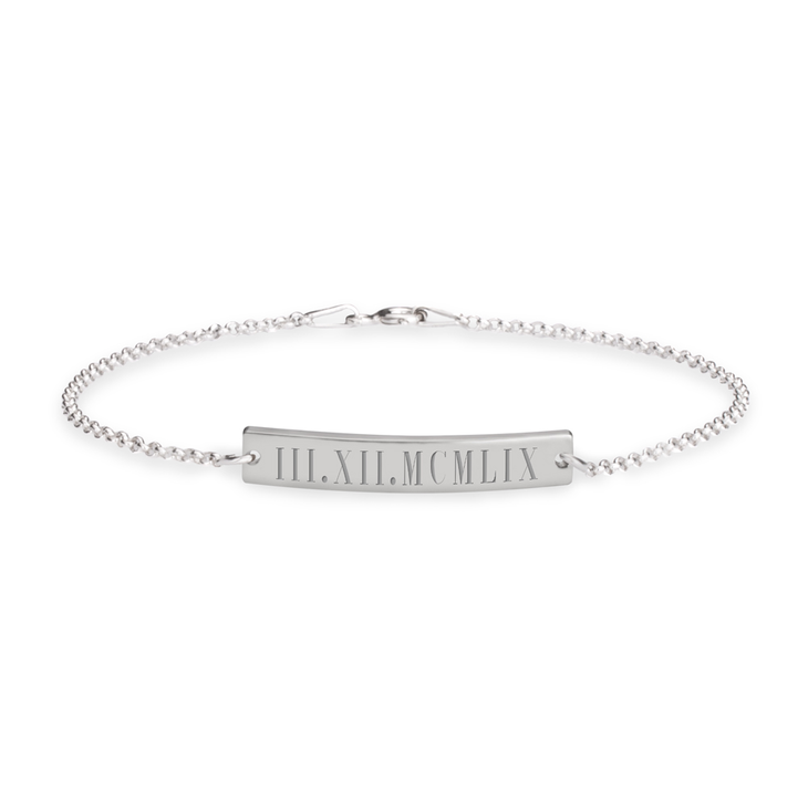 Roman Numeral Bar Bracelet
