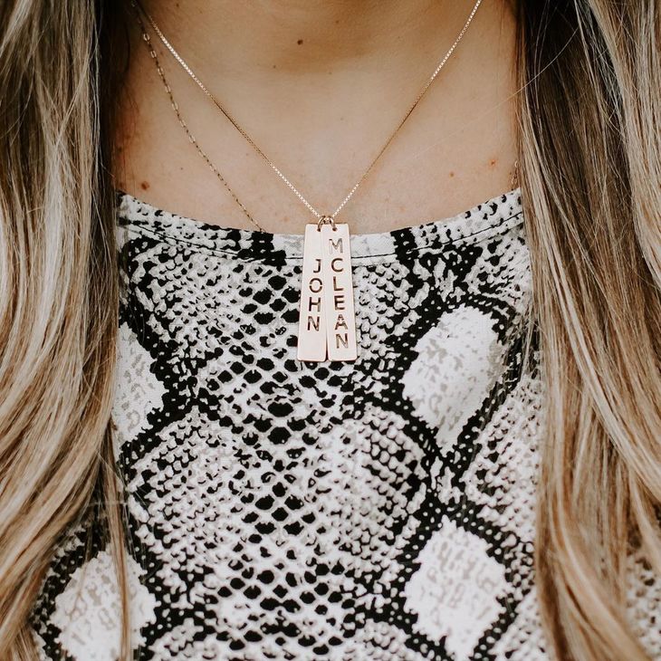 Rose Gold Plated Double Bar Necklace